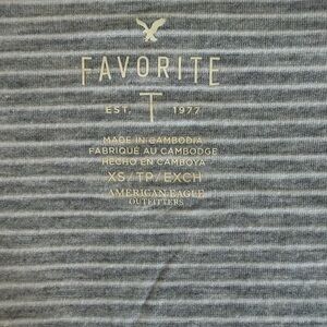 American Eagle Outfitters Gray Striped Tee